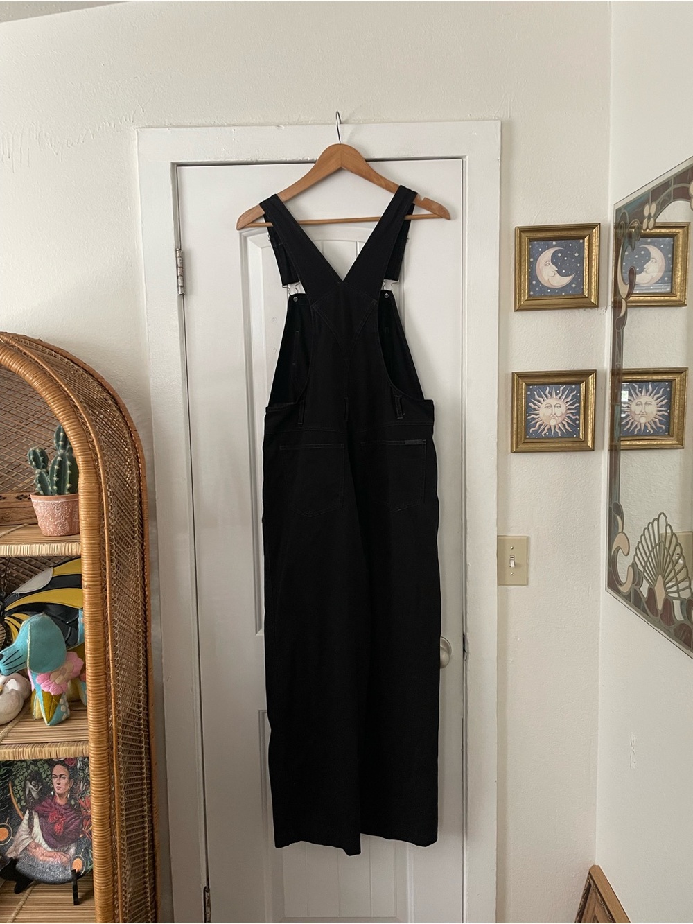 Vintage Revolt Black Women's Denim Overalls Size M/L Casual Cottage Farmer - Picture 3 of 6